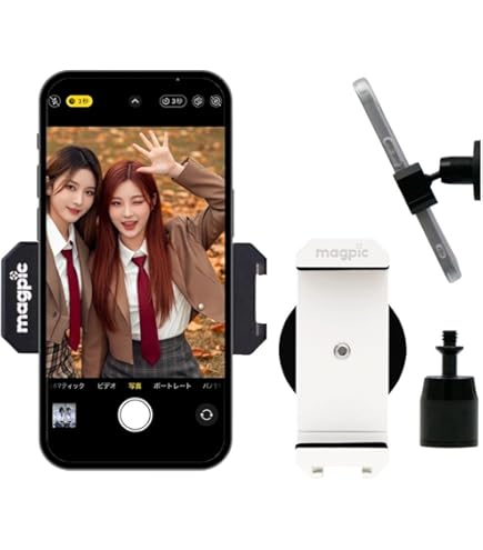 Amazon.co.jp: ZEEKK【三脚無し全身自撮り】マグネット スマホスタンド